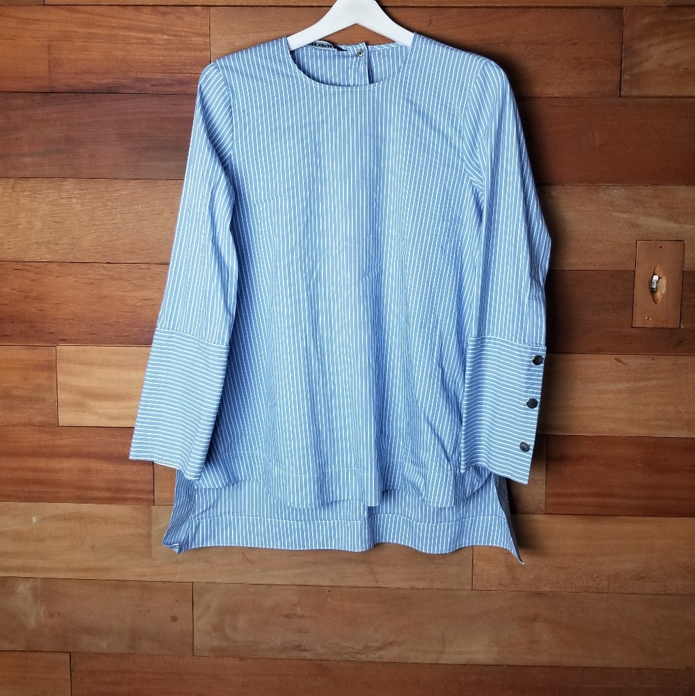 Zara women striped long sleeves tunic size S